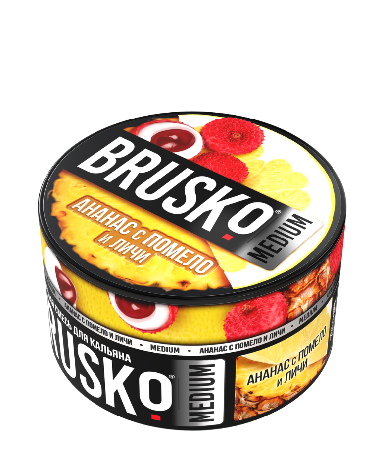 טבק לנרגילה BRUSKO בטעם אננס, פומלה וליצ'י BRUSKO בטעם אננס, פומלה וליצ'י