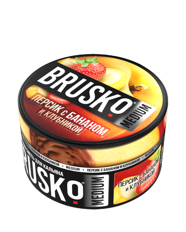 תערובת תה בטעם אפרסק, בננה ותות מבית Brusko תערובת תה Brusko Peach With Banana And Strawberry